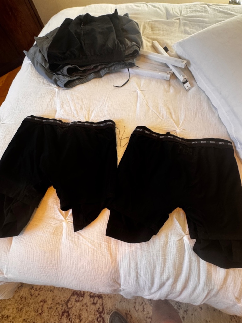 2 pair SAXX Men's  Kinetic Run Athletic Shorts - black large 5” inseam